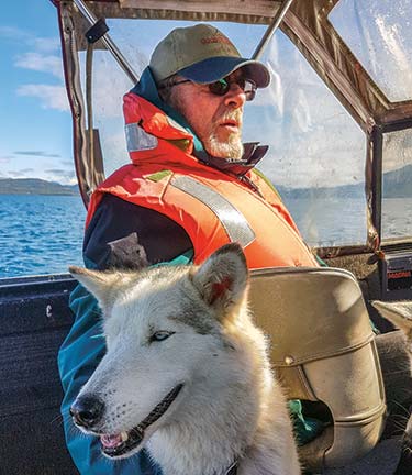 Man and his best friend aboard